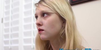 Mormon teen fucks on desk