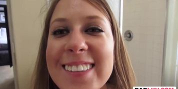 Delicious teen got battered by her stepdad's massive cock
