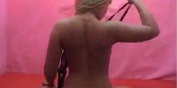 Blonde milf flexing her hot body on webcam
