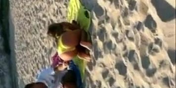 Sexy blonde chick in yellow bikini