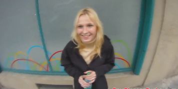 PRIVATE CASTING X - Picked up czech babe gives public blowjob