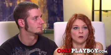 Softcore touching and oral sex for a petite ginger swinger babe