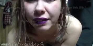 A Grateful Purple Vayda spanked OTK by Her "Daddy"