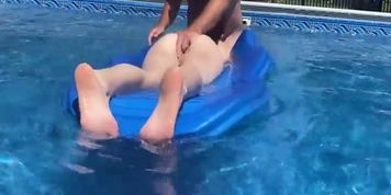 Rich Guy Fucks Skinny Teen By The Pool