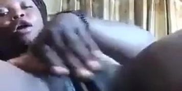 Solo ebony teen in bathroom