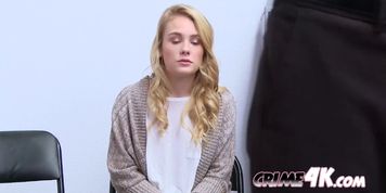 Two slutty blondes are getting punished at the mall security office
