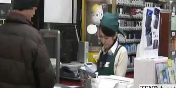 Subtitled public Japanese supermarket remote vibrator