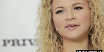 Euro blonde gal takes hardcore DP at porn casting