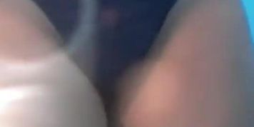 Sweet bimbo is undressing in the change beach cabin