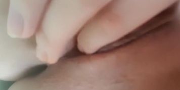 Sweet schoolgirl fucks with fingers her thigh vagina after school