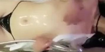 Asian girl take a little shower