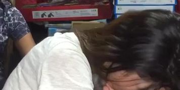 Latina worships her friends feet