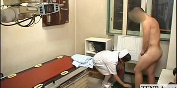 Subtitle CFNM Japanese nurse patient strip handjob xray
