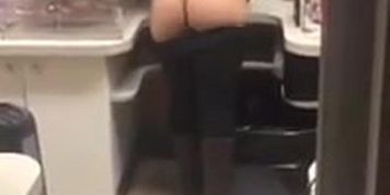 Flashing ass in the window
