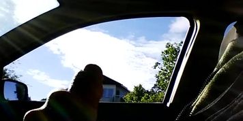Car flashing granny, seems to like it