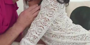 Hot teen fucks gramps for a holiday
