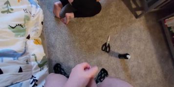 Pregnant Step Mother Gets Stuck In Crib And Son Has To Come Help Her Get Out