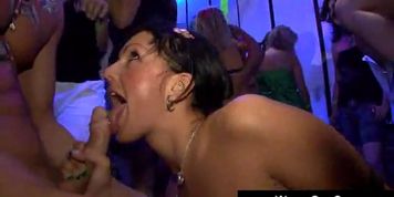 HARSH HANDJOBS - Two club girls sucking a strippers cock