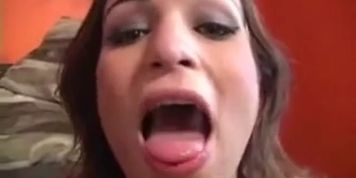 Amber swallows after anal fuck