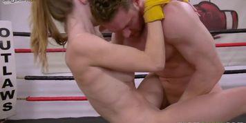 Sexy sport girl ashley lane gives a blowjob to her boxing trainer (Madison Rayne)