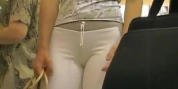Street candid booty in tight white pants