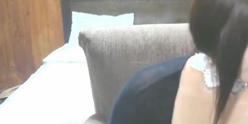 Busty Asian camgirl with huge boobs shows her body