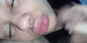 Rei da Safadeza Covers Her Big Lips With Cum - Blowjob & Creampie Compilation