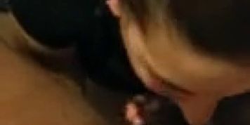 Skilled teen gives a blowjob to her lover