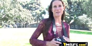 A neighborhood milf smiles and all he can think about is how beautiful his cock would look in her