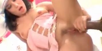 Two Teens Share A Giant Black Cock
