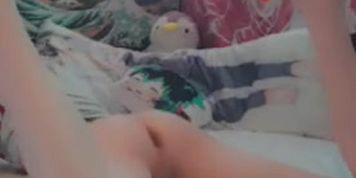 Twink Boy pussy and feet in bed