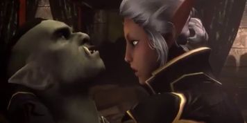 Elf rides orc for creampie