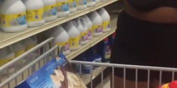 Flashing my big boobs in the grocery store 