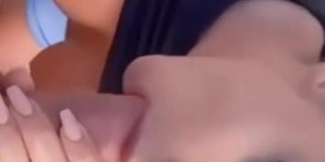 Big Boobs Brunette Outdoor Facial