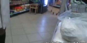 Stockings upskirt in market without panties 1