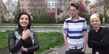 Foursome Group Sex in Public BarberShop