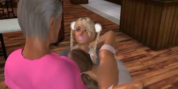 These two hot 3D brunette and blonde babes ride a cock
