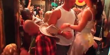 Hung dudes banging hot babes at a massive party