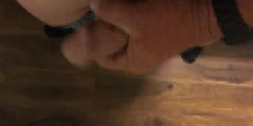 Jacking off! Limp cock cum shot!