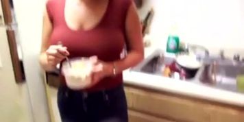 Hot Busty Aunt Groped while trying to feed cats - Grope-Cam.com