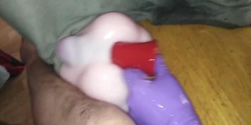 POV BUTTHOLE DOLLSEX - PT2 - HUGE RED DILDO IN TINY BUTT ANAL GAPE