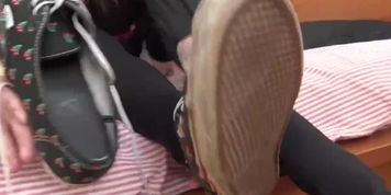 Foot smelling and licking