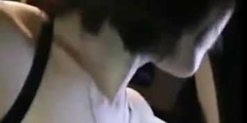 Asian lovers fucked in a car
