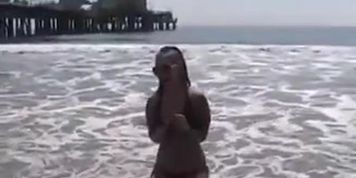 Sexy Plump Pornstar Brandy Talore Flashes at the Beach (Brandy Starz, Brandy Taylor)