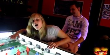 Marry Queen Plays Table Football