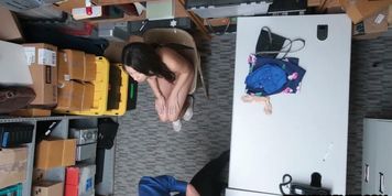 Stealing teen busted and fucked by the stores security guard