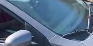 Girl Flashes Trucker on Highway