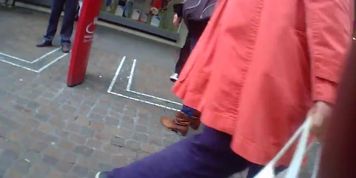 Hot German Teen Shorts Stocking at Bus Stop Ass Legs