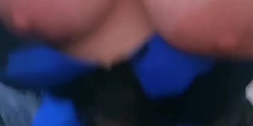 Bouncing huge tits while riding a big cock 