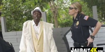 Jailbait show hardcore interracial amateur threesomes with white cute cops in uniform sucking and fu